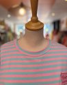 Tee shirt Bisou Magique à rayures bleu et rose