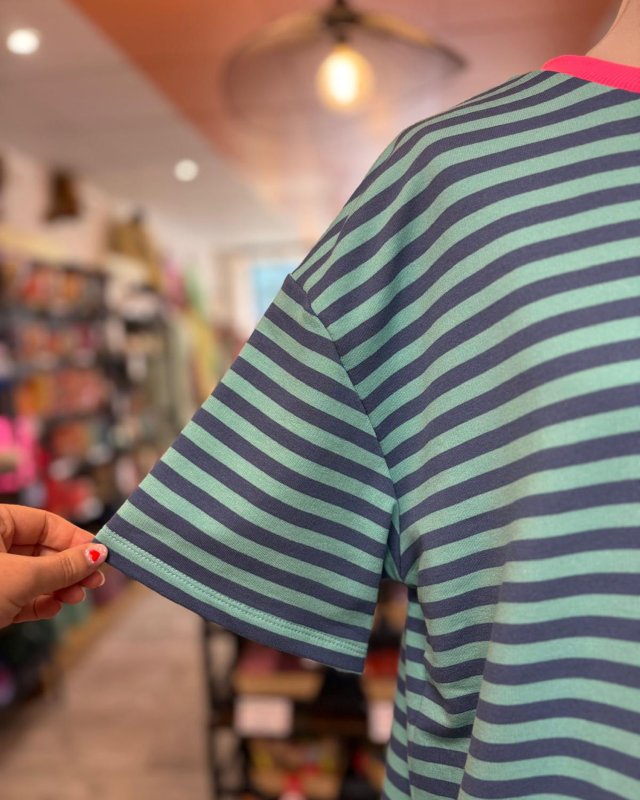 Tee shirt Dress for Yourself à rayures bleu et turquoise