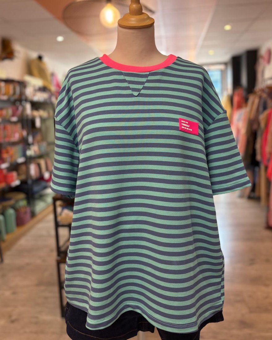 Tee shirt Dress for Yourself à rayures bleu et turquoise