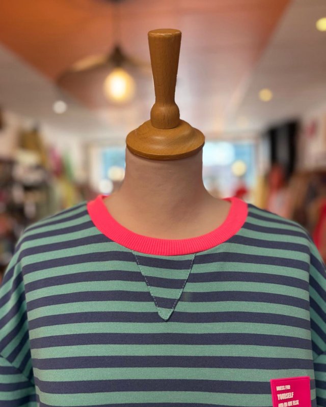 Tee shirt Dress for Yourself à rayures bleu et turquoise