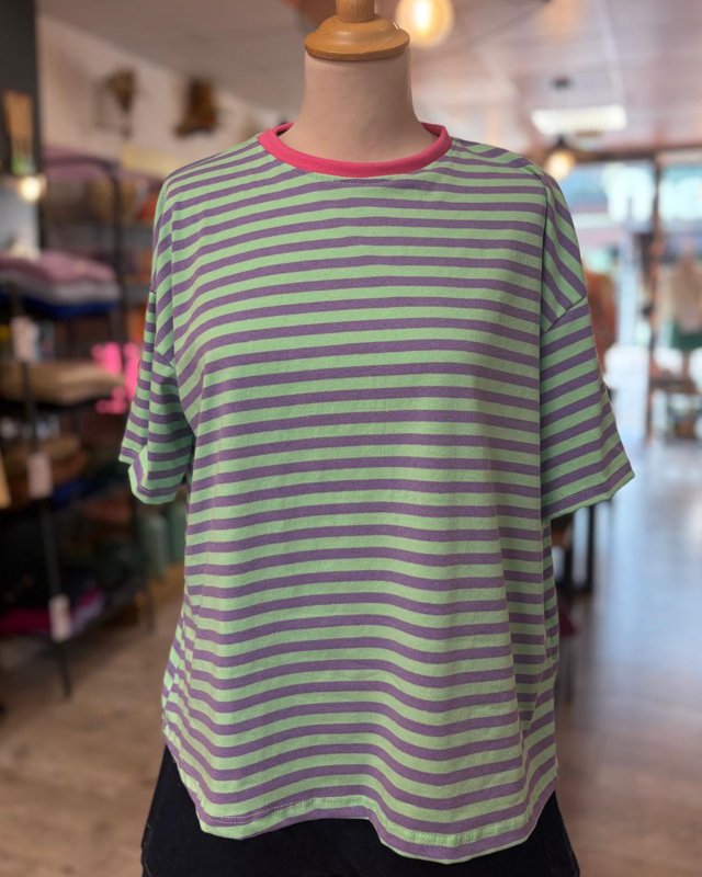 Tee Shirt rayé menthe et...