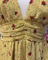 Robe longue jaune à imprimé fleuri