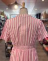 Robe midi à rayures roses et blanches