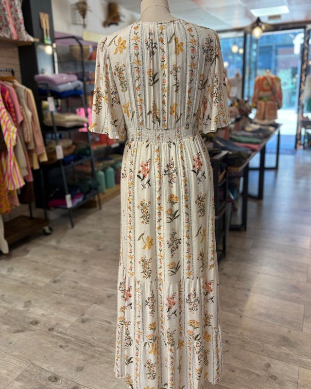 Longue robe bohème à motif fleuri