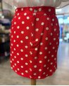 Jupe-short courte rouge à pois blancs