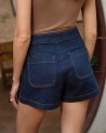 Short à ponts Victorinette en denim brut