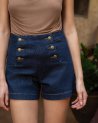 Short à ponts Victorinette en denim brut