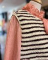 Gilet rayé en moumoute sans manches