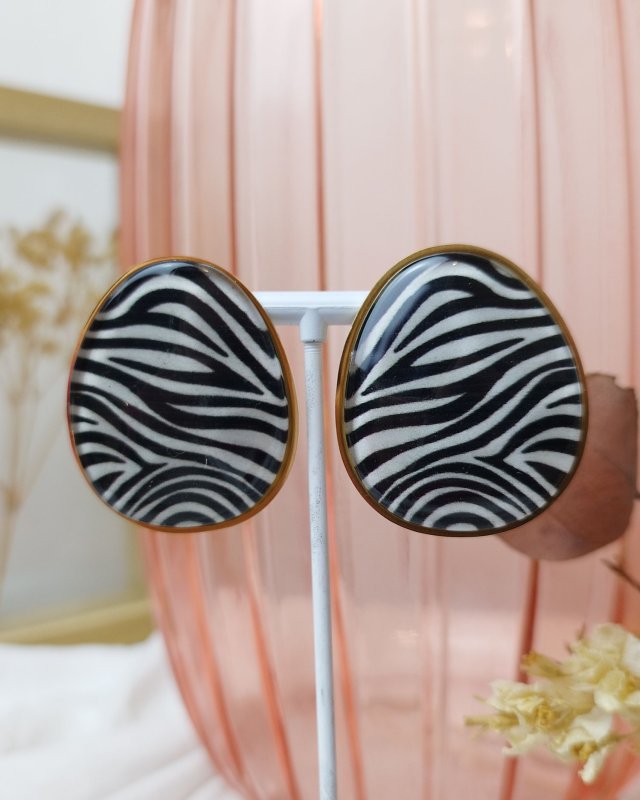 Boucles d'oreilles oversize à motif zébré