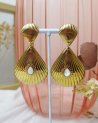 Boucles d'oreilles coquillages dorés