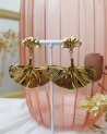 Boucles d'oreilles ginkgo biloba doré