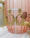 Boucles d'oreilles multi-anneaux torsadés dorés