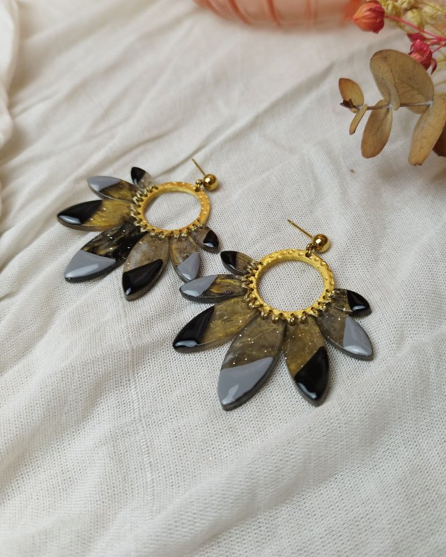 Boucles d'oreilles rondes à...