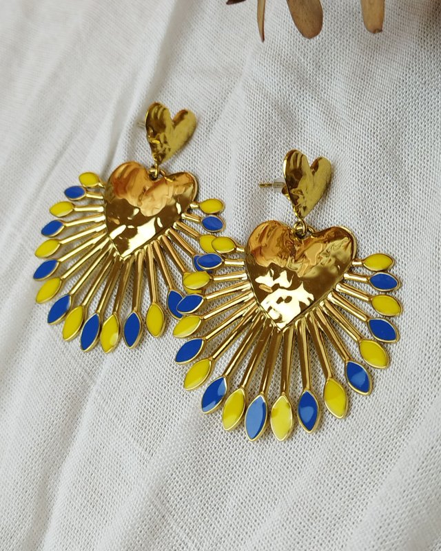 Boucles d'oreilles coeur à...