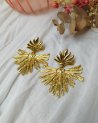 Grandes boucles d'oreilles palmier doré