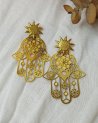 Boucles d'oreilles Main de fatma en acier doré