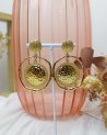 Boucles d'oreilles médaillon doré en acier
