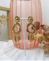 Boucles d'oreilles XXL à longues pampilles dorées