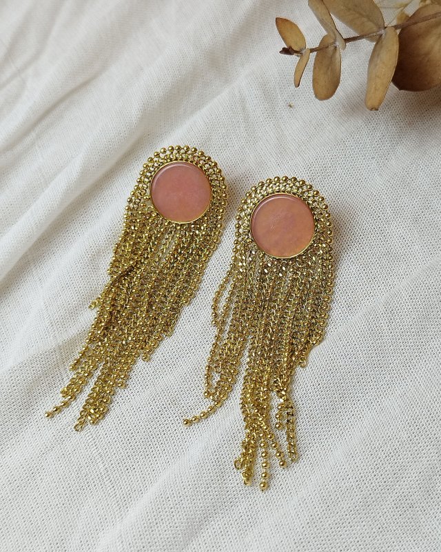 Boucles d'oreilles roses à...