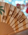 Éventail "Trop Chaud" avec un petit palmier