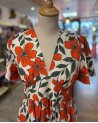 Robe longue imprimé floral orange