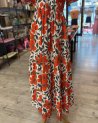 Robe longue imprimé floral orange