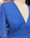 Longue robe bleu roi avec un joli dos nu à nouer