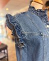 Veste sans manches en jean avec des petits volants