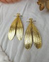 Grandes boucles d'oreilles libellule dorée