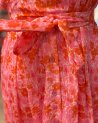 Robe longue à imprimé fleuri rose et orange