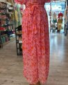 Robe longue à imprimé fleuri rose et orange