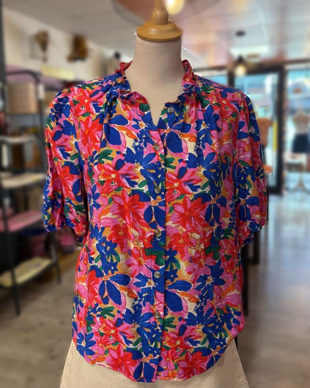 Chemise multicolore à motif...