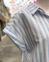 Chemisier rayé bleu ciel à broderie esprit summer