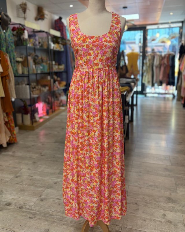 Robe tablier multicolore à...