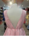 Robe patineuse à motif graphique blanc et rose