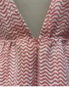 Robe patineuse à motif graphique blanc et rose