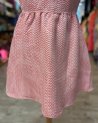 Robe patineuse à motif graphique blanc et rose