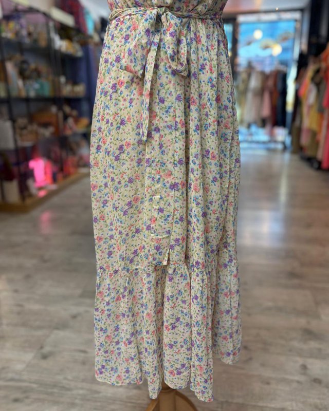 Robe fluide à imprimé fleuri multicolore