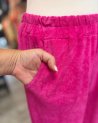 Pantalon fuchsia en tissu éponge