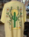 Tee shirt oversize jaune à imprimé cactus
