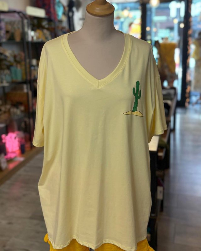 Tee shirt oversize jaune à...