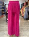 Pantalon fuchsia en tissu éponge
