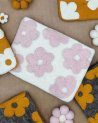 Pochette à motif fleuri en laine feutrée