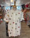 Chemisier blanc aux broderies automnales