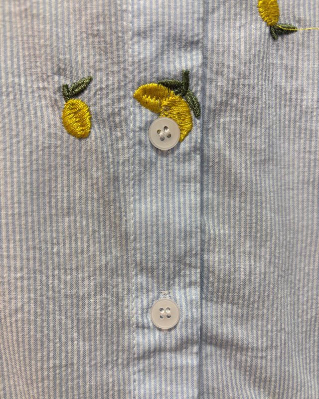 Chemisier rayé à motif citrons brodés