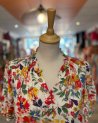 Blouse fluide à motif fleuri multicolore