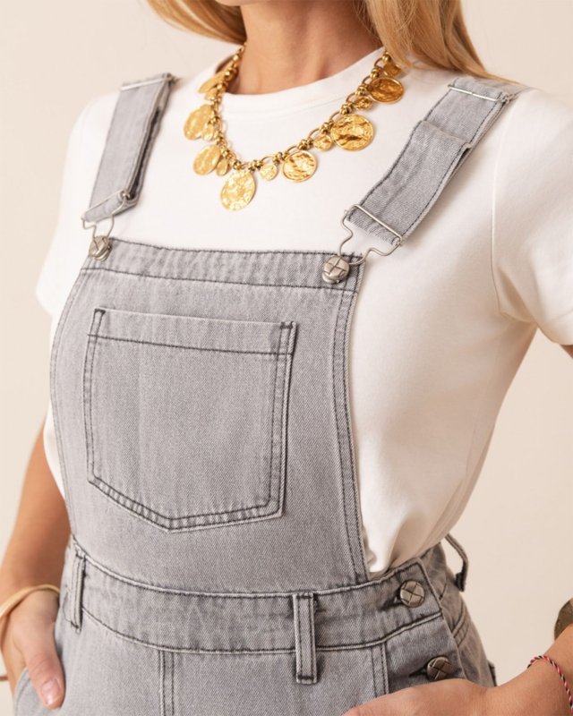 Robe salopette Same en denim gris clair