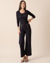 Jean large Victoire en denim brut et fines rayures