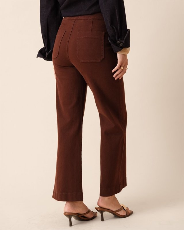 Jean large à pont Victorine en denim paprika