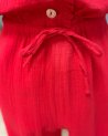 Combinaison en gaze de coton rouge sans manches